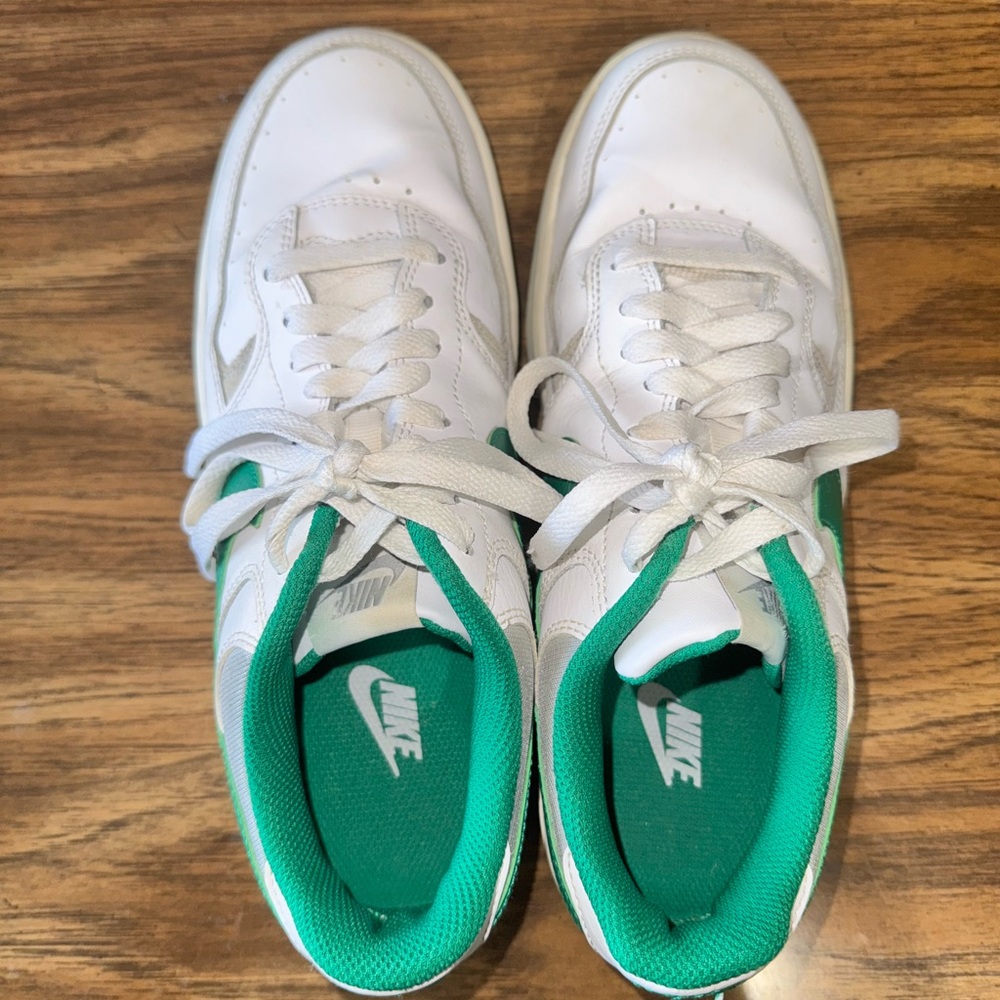 Nike Classic White and Green Shoes